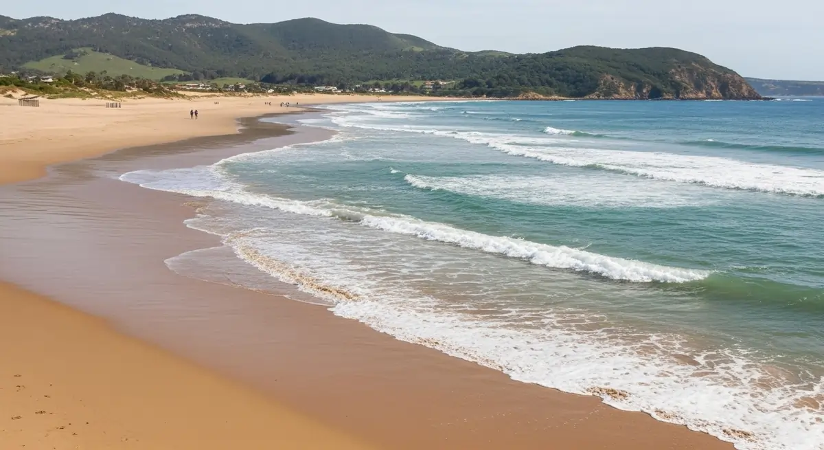 Apollo Bay beach and coastal town stop on the Great Ocean Road tour