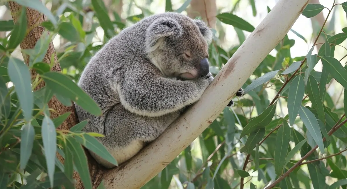Koala spotted in a eucalyptus tree at Kennett River on the Great Ocean Road