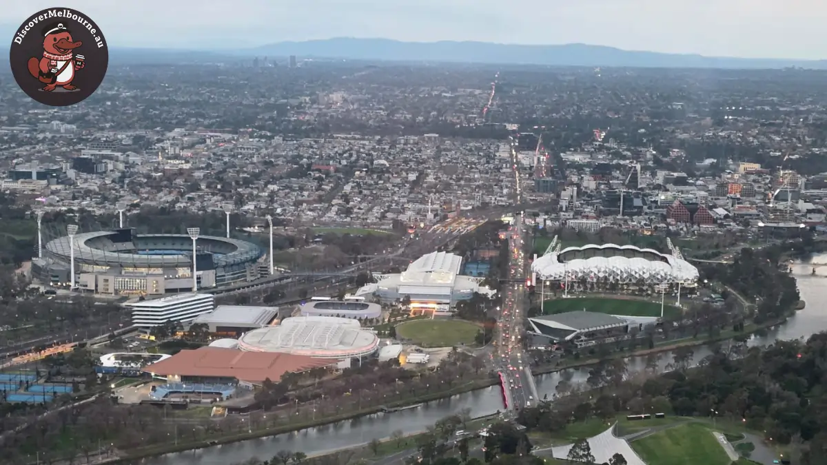 MCG and AAmi Park View From Melbourne Skydeck